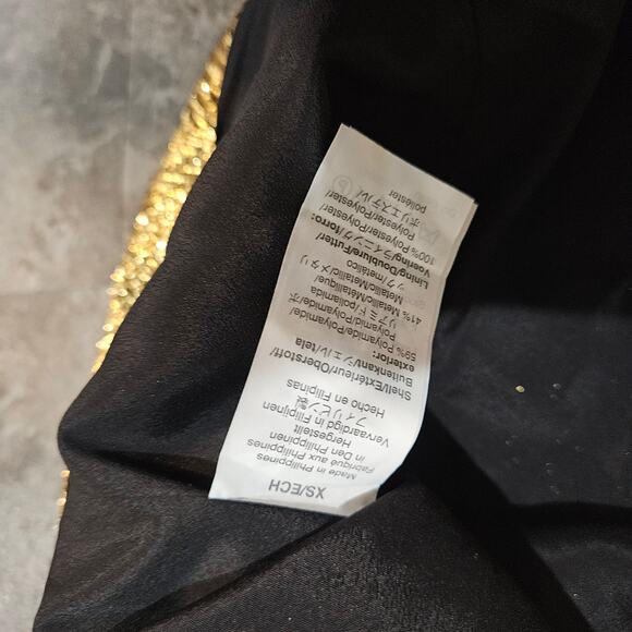 J.Crew Collection Metallic Gold Black Evening Blouse Tank Top Size XS - Picture 4 of 7